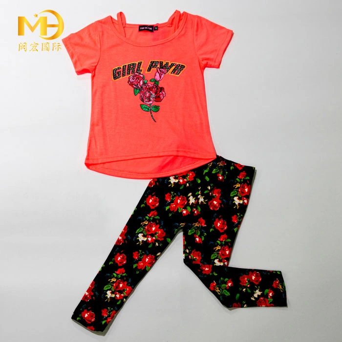 Girls Short Sleeve and Leggings Suit